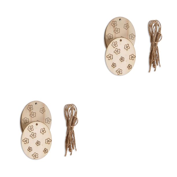 Naiovety Paquete de 10 colgantes de animales de árbol de puerta con ventana, rebanadas de madera, decoración colgante con cuerda de lino, decoración Huevo de flor 2piezas Naiovety CBP182944
