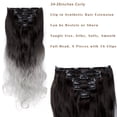 thumbnail image 4 of MY-LADY 8PCS Synthetic Clip in Hair Extensions Double Weft Full Head HairPiece Long Wavy Curly Natural Black Brown Blonde, 4 of 8