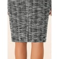 thumbnail image 5 of DARING DIVA Women's Tweed High Waist Plaid Pencil Skirts XS Black, 5 of 6