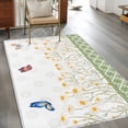 thumbnail image 2 of Spring Daisy Flower Area Rugs 3x5 ft Blue Butterflies Green Floral Plaid Washable Rug Non Slip Indoor Carpet Absorbent Floor Mat for Living Room Bedroom Dining Room, 2 of 9