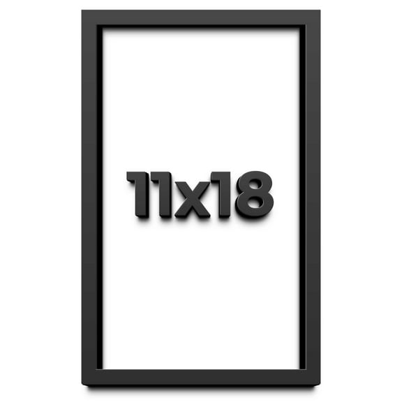 11x18 Shadow Box Frame Black | 1 inches Deep Real Wood Contemporary Shadowbox Display Frame | UV