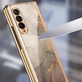 thumbnail image 5 of Funda para Samsung Galaxy Z Fold 4 con protector de pantalla incorporado, funda de cuero genuino, funda a prueba de golpes, funda galvanizada para teléfono, 5 of 5