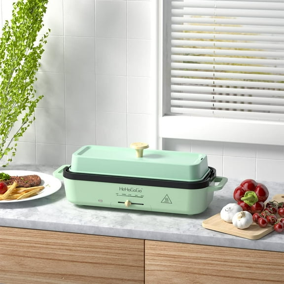 Multifunctional Electric Griddle with 2 Nonstick Pans for Takoyaki, Cake , Steak &