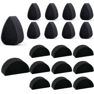 6 Pack Premium BLACK Half Moon Face Painting Sponges - Ideal for Makeup,  Crafts, Sculpting, Pottery