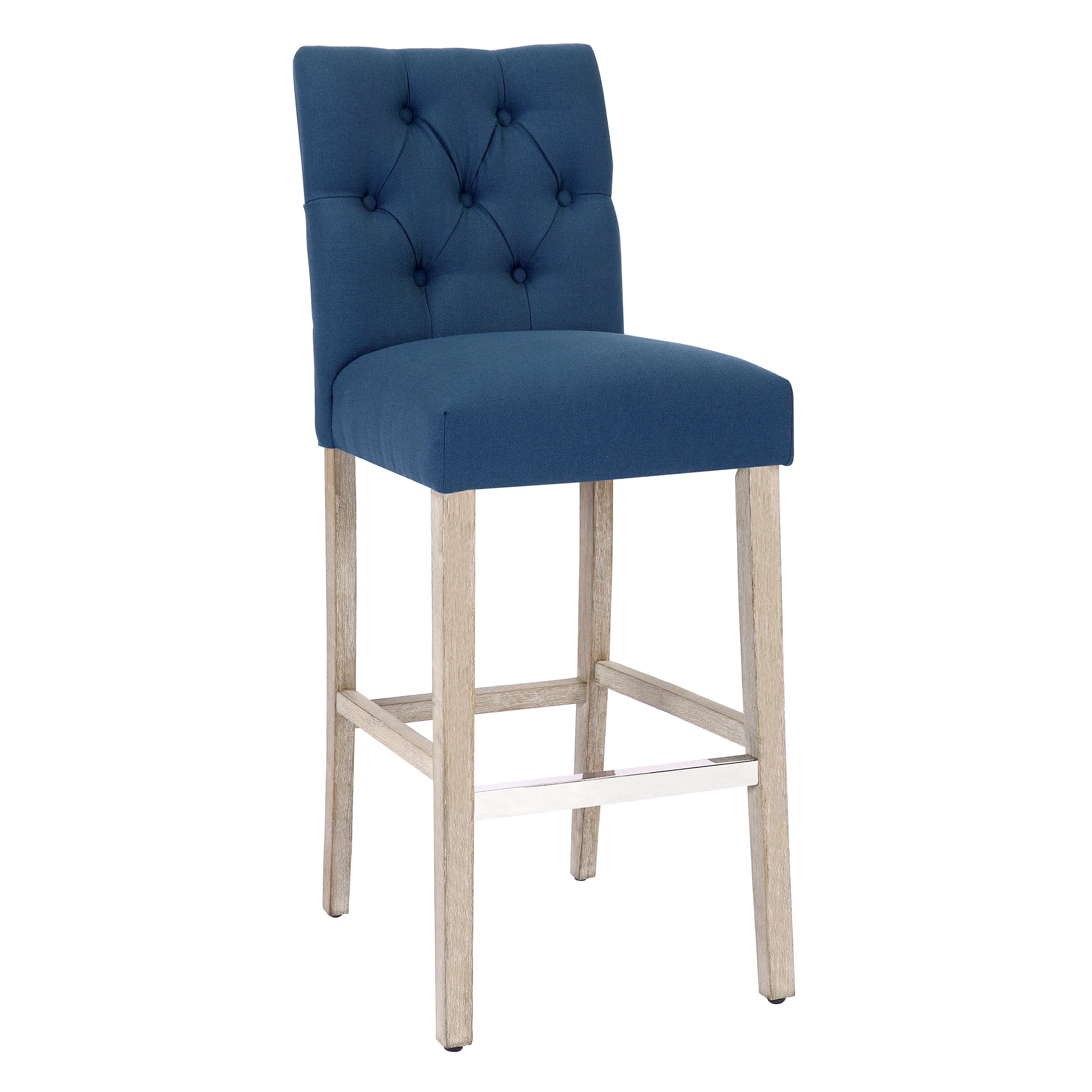 WestinTrends Hayes Bar Chairs, Linen Upholstered Button Tufted Kitchen