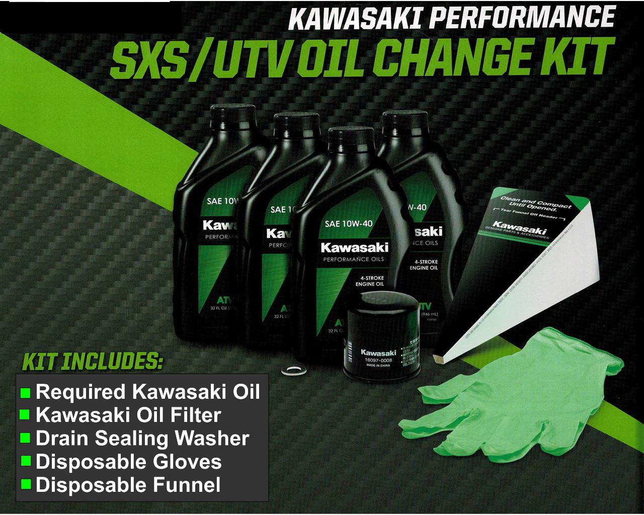 Kawasaki Genuine Parts Oil Change Kit, SXS/UTV Mule Gas 4000