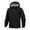 Black, variant on Men's Softshell Jacket Waterproof Windproof Fleece Lined Windbreaker Insulated Solid Color Hooded Rain Coat with Multi Zip Pockets