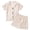 Beige, variant on Odeerbi 6M-13Y Kids Boys Girls Silk Satin Pajama Set Cute Soft Pajamas Toddler Solid Color Short Sleeve Sleep Suit Baby Clothes Blue