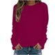 thumbnail image 1 of Qucoqpe - Sudadera informal de manga larga para mujer, cuello redondo, bonito jersey de color liso, corte holgado, en liquidación, 1 of 5