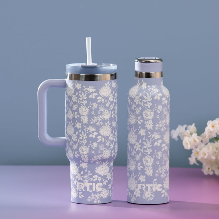JAPANTECHNOLOGY トゥループ POM ホワイト ブルーリム 新品 RTIC 40 oz Tumbler, Ceramic Lined, Leak-Resistant Straw Lid, Road
