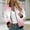 Pink, variant on Ofreoo Women's Printed Pocket Cardigan Jacket Zippered Jacket Long Sleeved Casual Coat Top Jackets for Women Trendy
