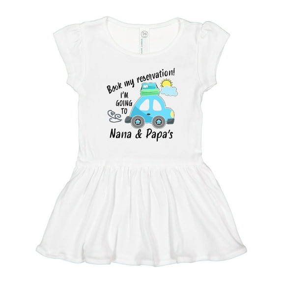 Inktastic Book My Reservation I'm Going to Nana and Papa's Girls Toddler Dress