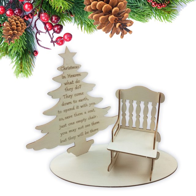 Adornos navideños, artesanías de madera, silla de árbol, decoración creativa para el hogar, mesa DIY
