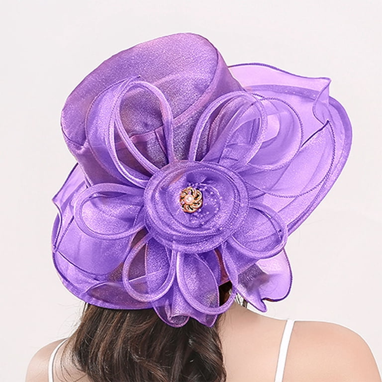 purple dress hats for women Purple satin dress hats for ladies/ Shenor Collections