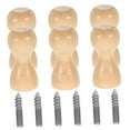 thumbnail image 6 of FUEENIRVA 6Pcs Beige Wood Coat Hanger Hooks Multipurpose Wall Mounted Storage, 6 of 8