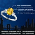 thumbnail image 2 of Gem Stone King 925 Sterling Silver Yellow Citrine and White Created Sapphire Engagement Ring for Women | 2.00 Cttw | Oval 9X7MM | Gemstone November Birthstone | Size 5, 2 of 6
