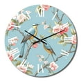 thumbnail image 4 of Designart "Chinoiserie Featuring Birds and Peonies XV" Floral Oversized Wall Clock, 4 of 5