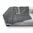 thumbnail image 3 of Anchor Soft Flannel Fleece Throw Blanket, Wooden Marine Rope on the Wall Antique Navy Nature Adventure Themed Art Work, Cozy Plush for Indoor and Outdoor Use, 50" x 60", Grey, by Ambesonne, 3 of 6