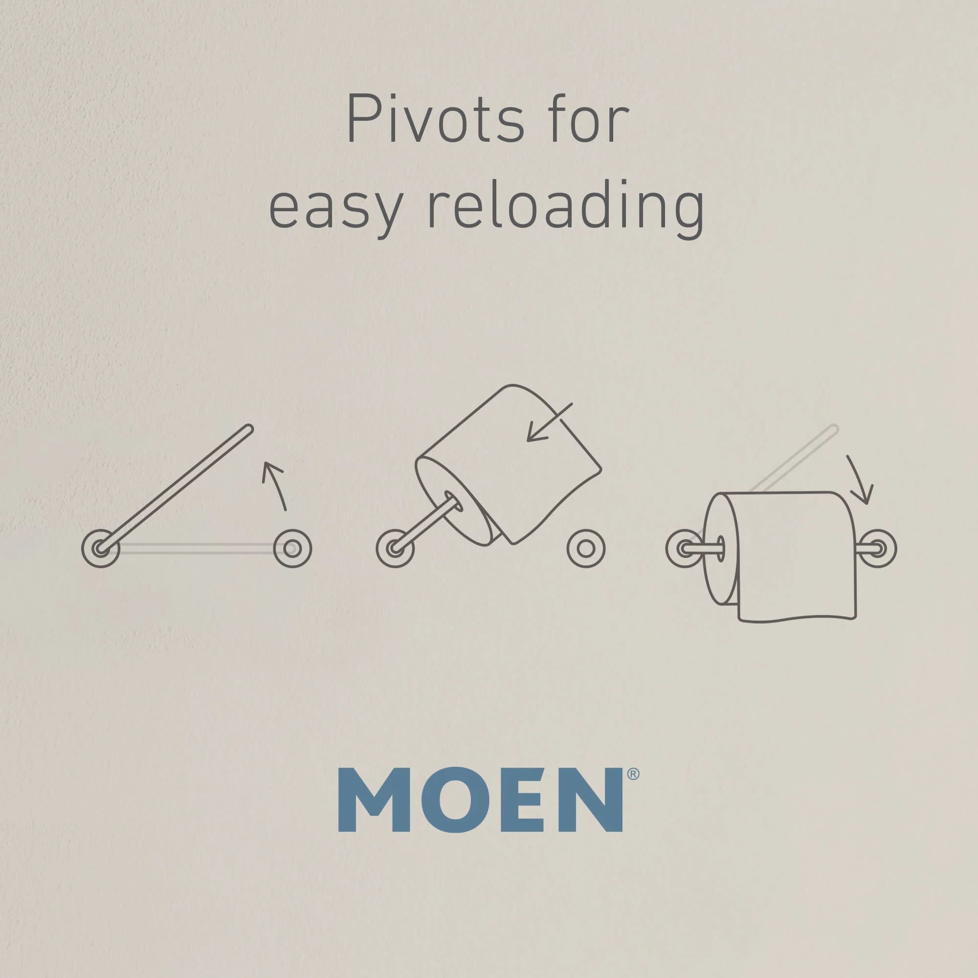 Moen YB8808CH 90 Degree Pivoting Toilet Paper Holder Chrome