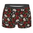 thumbnail image 4 of Goofa Red Rose Skull Printed Men's Boxer Briefs Underwear, Moisture-Wicking Underwear, Trunk,Soft and Breathable Cotton Underwear-XX-Large, 4 of 9
