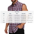 thumbnail image 3 of BLTIBY Men's Sleeveless Plaid Tank Tops Button Down Casual Cowboy Vest Shirts with Pockets Purple 3XL, 3 of 9