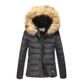 thumbnail image 4 of Women's Quilted Outerwear Jacket Women's Winter Thicken Puffer Coat Warm Jackets Parka With Hood Waterproof Black XL, 4 of 5