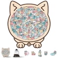 thumbnail image 1 of Cat Shaped Puzzles Wooden Cat Jigsaw Puzzles 145 PCS Puzzle Wood Colored, 1 of 8