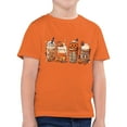 thumbnail image 4 of HCNTES Toddler Girl Fall Shirt Boy Girls Halloween Shirt Cute Pumpkin Flower Short Sleeve Tops Thankful Fall T-Shirt(12-13 Years,O73-Orange), 4 of 5