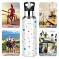 thumbnail image 7 of Yayeee 20oz Insulated Water Bottle Double Wall Stainless Steel with Flip Straw Lid, White Retro Pattern, 7 of 7