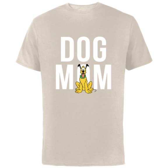 Disney Pluto Dog Mom - Short Sleeve Cotton T-Shirt for Adults - Customized-Natural