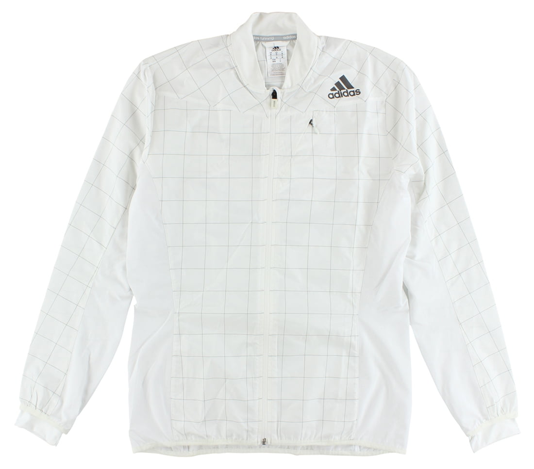 adidas white running jacket