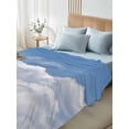 thumbnail image 5 of Clouds Flat Sheets Only Twin XL Size, Soft Breathable Bed Top Sheets for Mattress, Blue White Sky Natural Landscape Luxury Bedding Flat Sheets for Home Hotel Bedroom Bed Protection, 5 of 9
