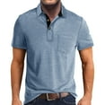 thumbnail image 1 of Men's Shirts Product Classification Men's Shirts Title Male Summer And Spring Solid Color Lapel Short Sleeve Button Neck Striped Oversized Shirt Top, 1 of 5