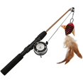 thumbnail image 1 of Interactive Cat Toy Fishing Rod, Pet Cat Teaser Toys, Realistic Fish Shape Retractable Design Cat Stick Toy, 1 of 5