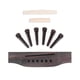 thumbnail image 2 of Acoustic Guitar Replacement Set Ebony Bridge End Pins Bone Saddle & Nut And Wood Bridge Parts, 2 of 5