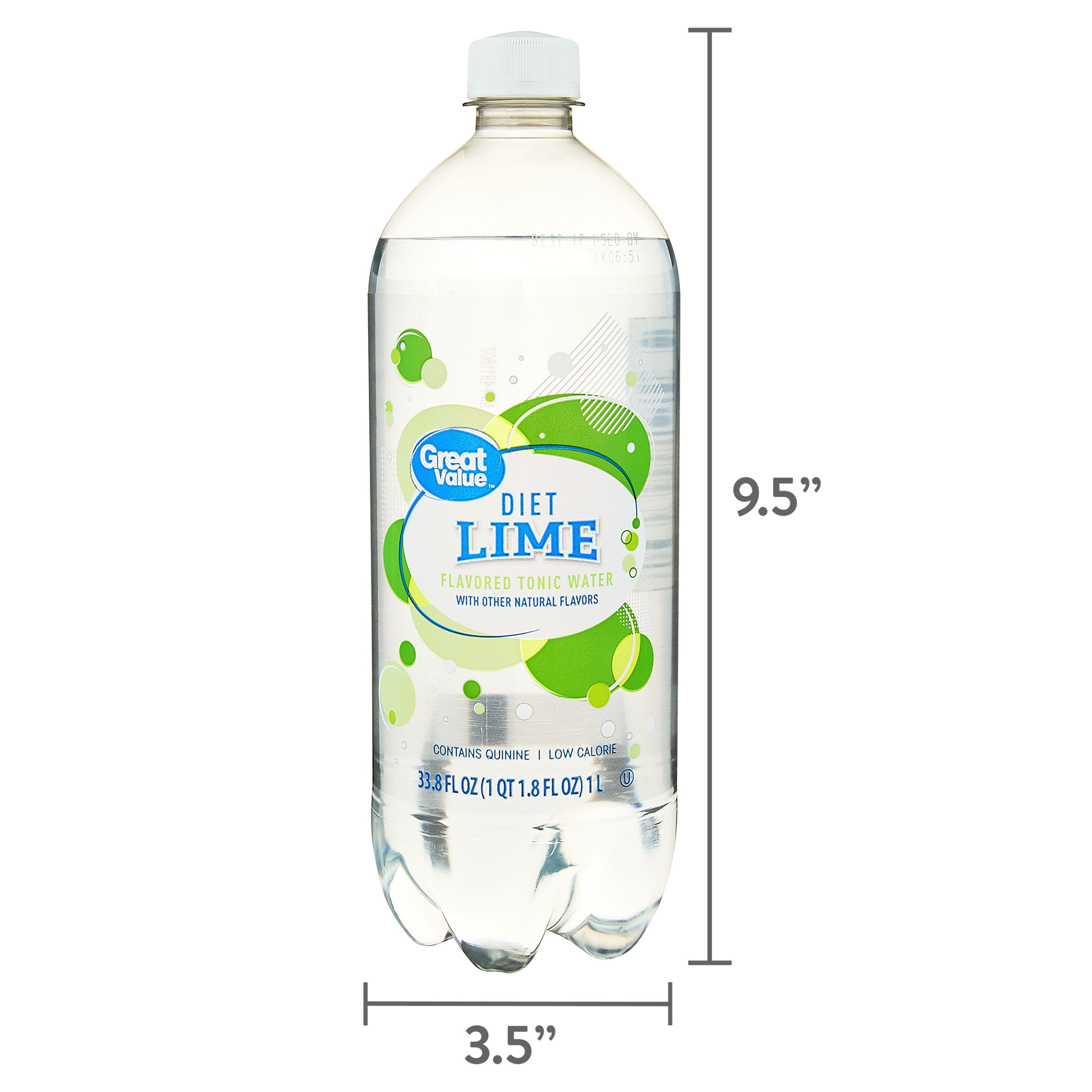 Great Value Diet Lime Tonic Water, 1L Plastic Bottle