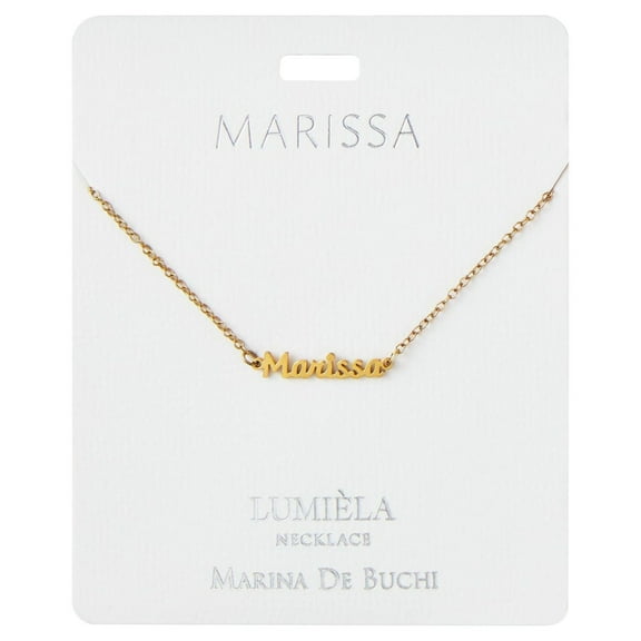 Lumiela Personalized Nameplate Necklace in Gold Tone