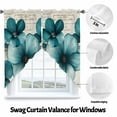 thumbnail image 3 of Watercolor Blue Flowers Swag Curtain Valance for Windows, Butterfly Plant Window Treatments Short Swag Topper for Kitchen Windows Bathroom Bedroom, 36"x45", 3 of 8