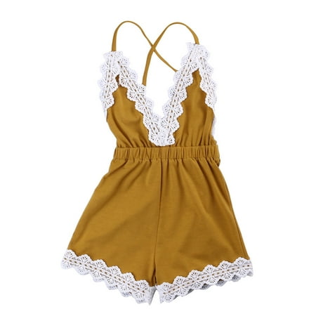 

VIKING GLORY Adorable Baby Girls Halter Lace One-pieces Romper Jumpsuit Sunsuit Clothes 0-24M