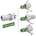 thumbnail image 4 of Camlock Fittings HOOTSUM, aluminio tipo C&E, 5 cm, con abrazaderas, paquete de 2, 4 of 6