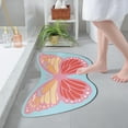 thumbnail image 6 of Btomtd 15.74' x 23.62' Butterfly Bath Rug Diatom Floor Mat Kitchen Cover Secure Grip Bathroom Living Room Carpet Decor, Pink, 6 of 6