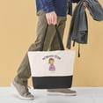 thumbnail image 3 of CafePress - Flower Girl Lavender Stick Rose Border Zipper Tote - Two Tone, 100% Cotton, Zipper Tote Bag, 3 of 6