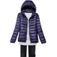 thumbnail image 3 of Chaqueta de plumón para mujer, talla grande, chaqueta de plumón ligera y plegable con capucha para otoño e invierno, 3 of 5