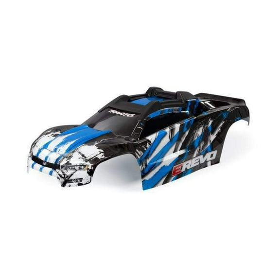 Traxxas 8611X - E-Revo Pre-Cut Body, Assembled, Mounts, Supports, Decals, Blue