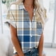 thumbnail image 1 of Puntoco Liquidación de blusas cortas para mujer Blusas casuales regulares estampadas de manga corta para mujer, 1 of 5