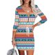 thumbnail image 2 of Vestido de sudadera con capucha estampado de manga larga con cremallera informal de Navidad para mujer a la moda Pompotops hdfakjf5720, 2 of 5