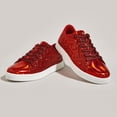 thumbnail image 4 of LUCKY STEP Womens Glitter Sneakers Sparkly Low Top Lace-Up Casual Shoes,Red, 4 of 9