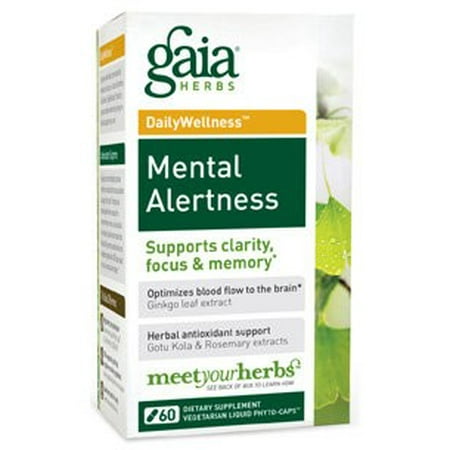 Gaia Herbs DailyWellness Mental Alertness 60 Vegetarian Liquid