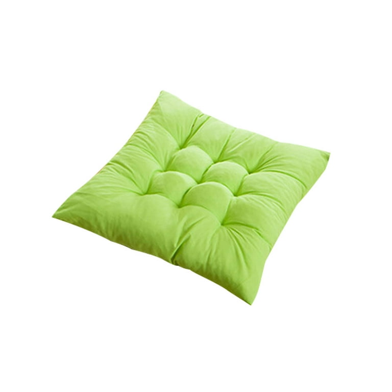 Cozy Sherpa Seat Cushions with Ties Soft Thick Seat Pad Solid Seat Pads  Fuzzy Chair Cushion for Bedroom Living Room Office Chairs (Green, 16x16)