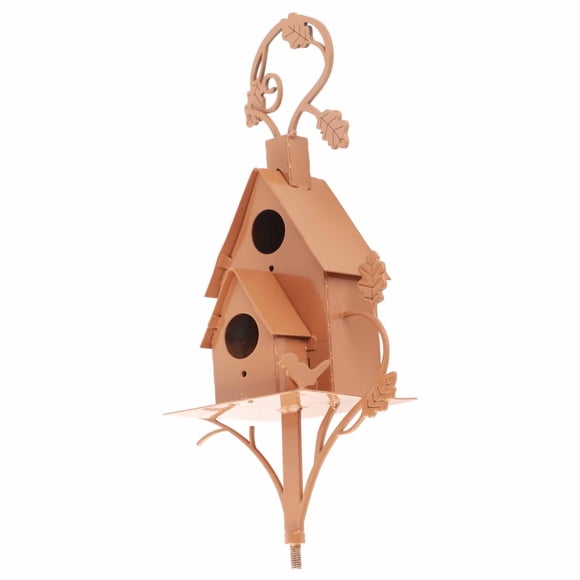 Metal Art Cottage,Casa para pájaros de metal con estacas para casa de pájaros Casa de pájaros de metal con poste Resultados impresionantes